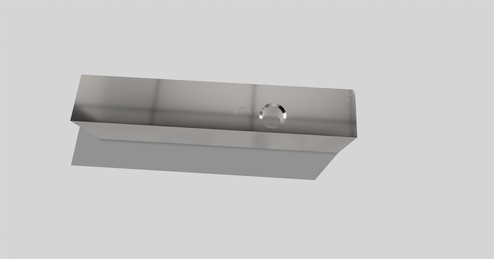 CAD render of a long rectangular door fitting